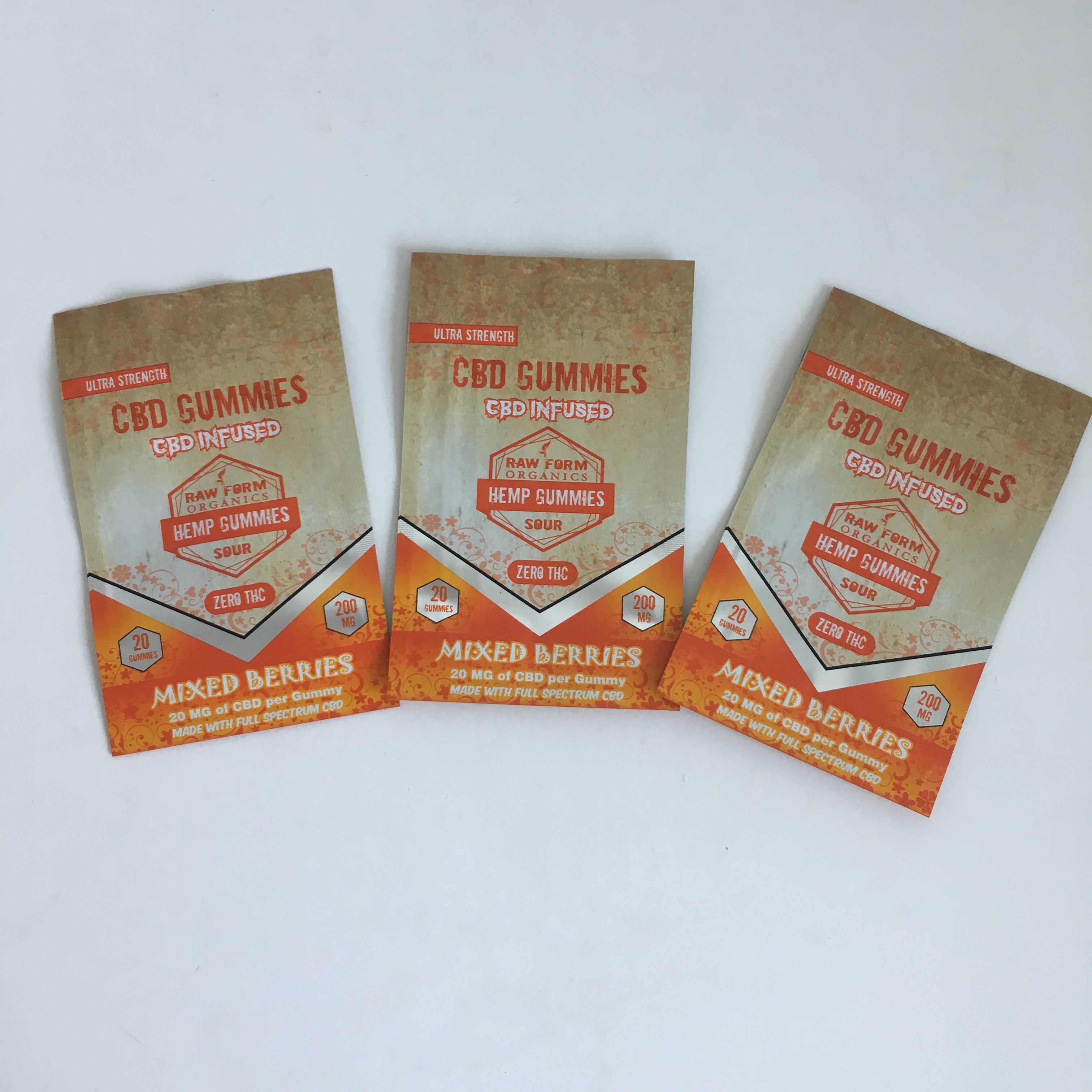 In Ziplock Cần sa Hoa Nhựa CBD Truyền 50mg 100mg Gummies Ziplock Mylar Bao bì