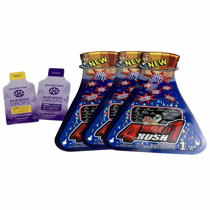 In kỹ thuật số Hình dạng tùy chỉnh Túi nhỏ bằng nhựa phẳng CBD Kẹo dẻo kẹo Snack Túi đựng bơ đậu phộng