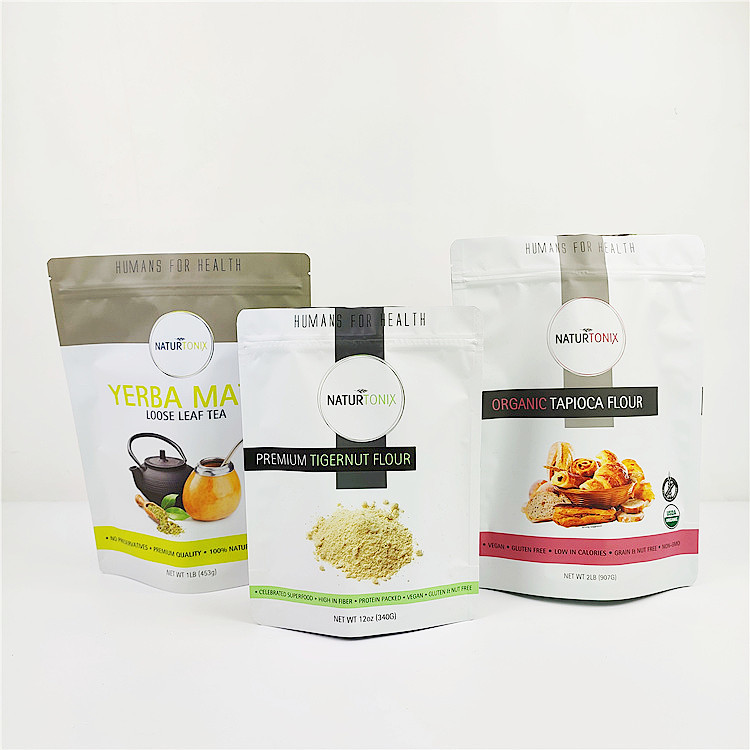 Túi bao bì nhựa 100mic CMYK Ngũ cốc ISO Ống đồng Mylar Đứng lên Túi