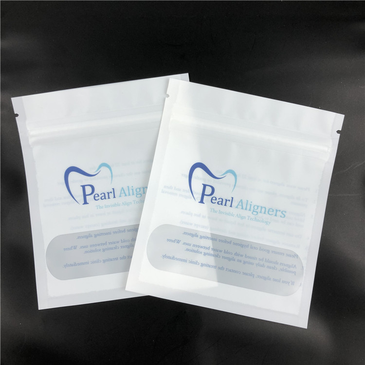Niềng răng Ngọc trai Aligners Túi Zipper Mylar Nhìn xuyên qua Kraft VMPET