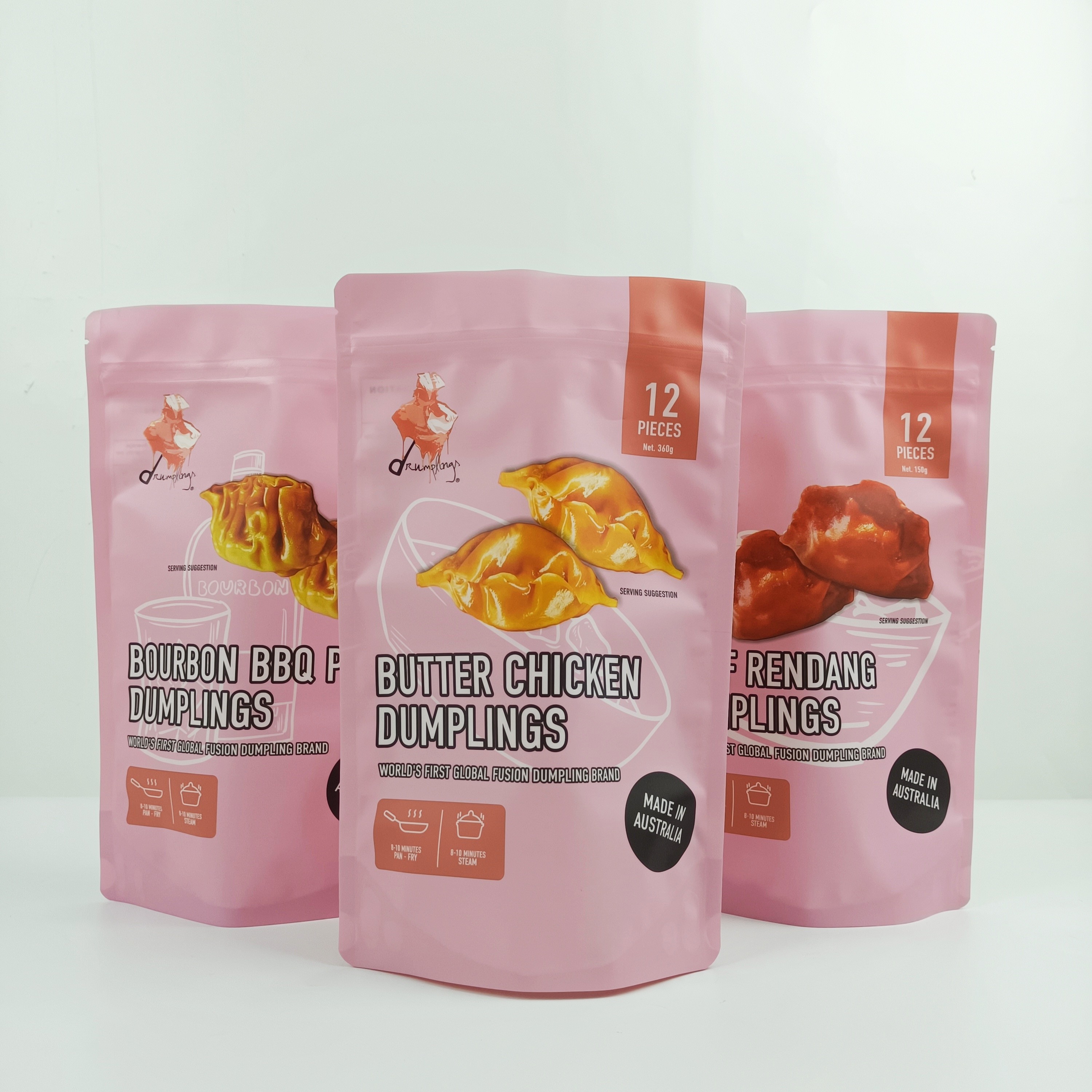 Matte Opp Ống đồng có khóa kéo Túi bao bì Pa 1.5c Túi bao bì đứng lên