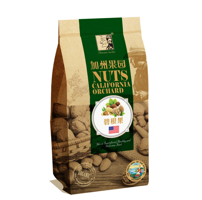 Túi giấy tùy chỉnh màu nâu, Túi giấy kraft 150 gram Snack