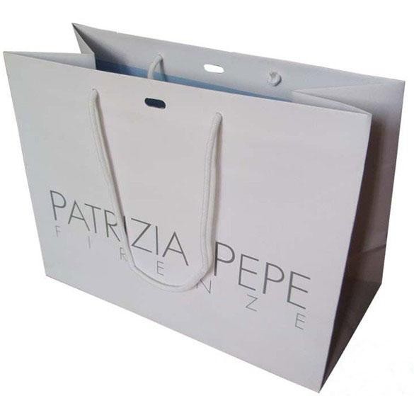 Túi giấy trắng lớn tùy chỉnh túi giấy có lỗ ở trung tâm