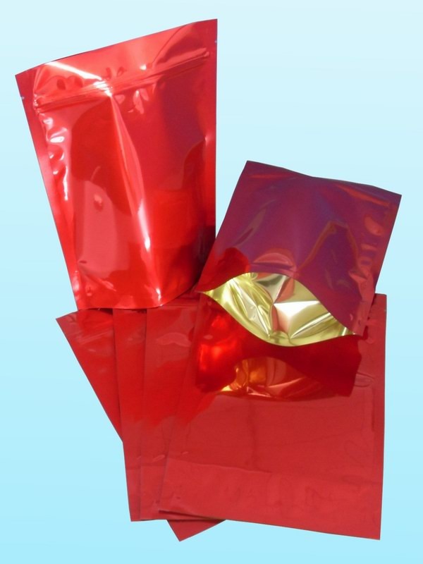 Glossy Plain Red Foil Bag Bao bì đứng lên cho cà phê hạt