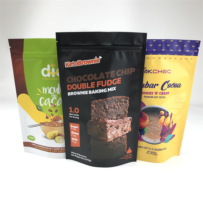 Thực phẩm cấp Zip Lock Túi nhựa Nhôm Foil Đứng lên Túi có dây kéo