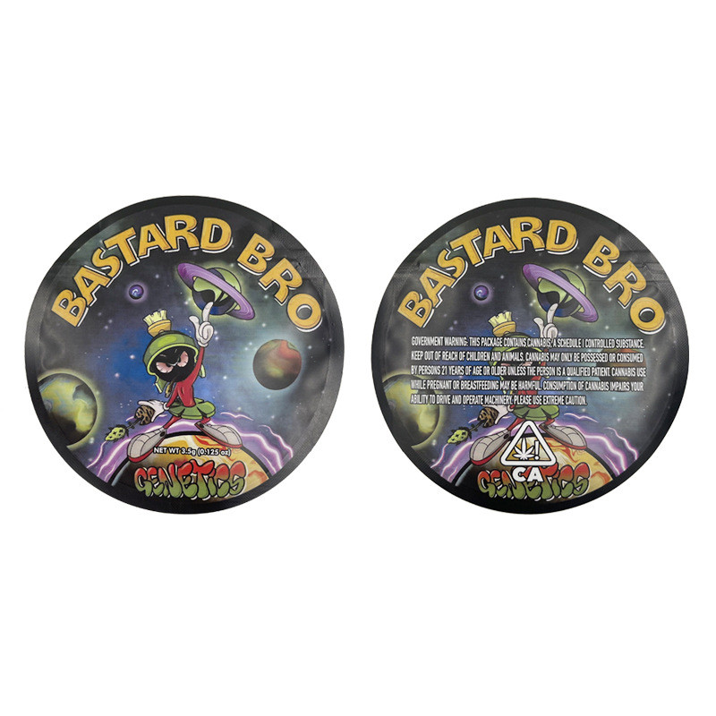 Hỗn hợp vòng tròn Edibles Die Cut Shaped Mylar Foil Bao bì Túi chống mùi 3.5g