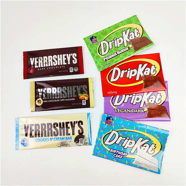 Bao bì túi đồ ăn nhẹ Mylar Edibles in tùy chỉnh cho thanh sô cô la 400mg