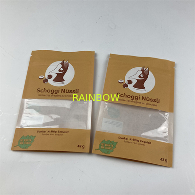 Tái chế tùy chỉnh có thể thay đổi được đứng lên Túi thức ăn cho vật nuôi Túi giấy Kraft nâu