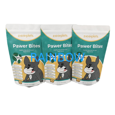 Low Moq Stand Up Pouch Kraft Paper Printed Packaging Bag for Pet Treat Thẻ chống mùi với logo