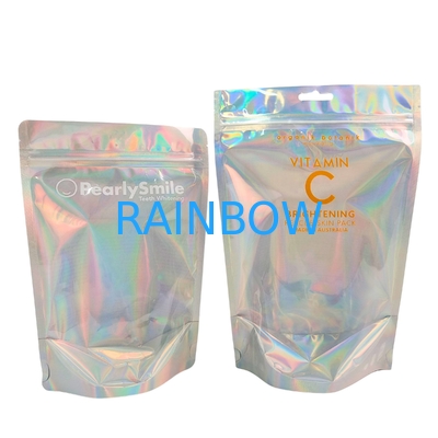 Túi đựng màu holographic tùy chỉnh với chức năng chống mùi và có thể đóng lại