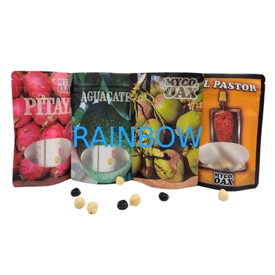 Bao bì túi đứng 3 mặt niêm phong phẳng có thể tái sử dụng Ziplock Cửa sổ Mylar Lá nhôm Túi nhựa có thể tái sử dụng