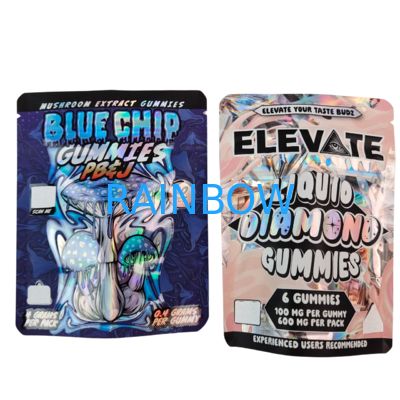 3.5g Mylar Bags nấm chiết xuất kẹo cao su Bao bì Doypack Wtih Zipper chống mùi Stand up pouch