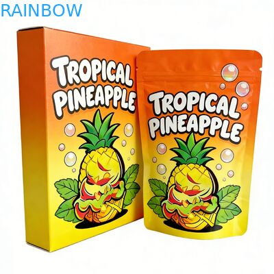 Thùng Mylar 3.5 tùy chỉnh đi kèm với hộp trưng bày cho hoa kẹo bánh quy kẹo bao bì chống trẻ em 3.5g 7g 14g Thùng Mylar cắt đứt