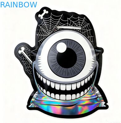 Thùng Mylar cắt đứt tùy chỉnh với khóa khóa chống trẻ em và thiết kế ba chiều cho bao bì đồ ăn nhẹ