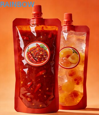 Túi đựng vòi chống rò rỉ150ml 200ml 300ml Doypack Cấp thực phẩm Tương ớt Nước ép thạch Túi đựng thức ăn cho trẻ em Đứng lên Túi vòi