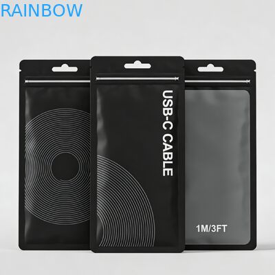 Nhập ấn tùy chỉnh PVC tái chế nhựa mat có thể đóng lại bao bì với ba mặt niêm phong