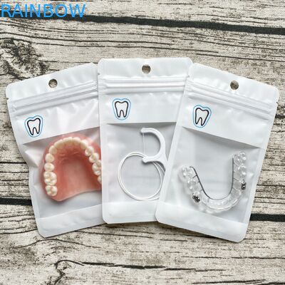 Custom Flat Zip Lock Mylar Bags Một mặt Transparent Zipper Retainers cho răng giả Clear Aligner Packaging Bag